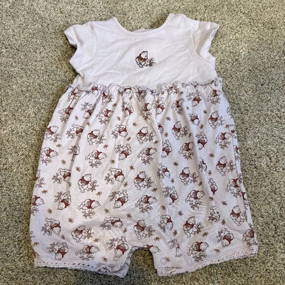 Y2K Vintage Disney Winnie The Pooh Romper Lilac Purple Baby 9 months - Picture 1 of 11